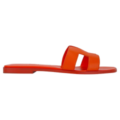 HERMES Oran Leather Flat Slipper 